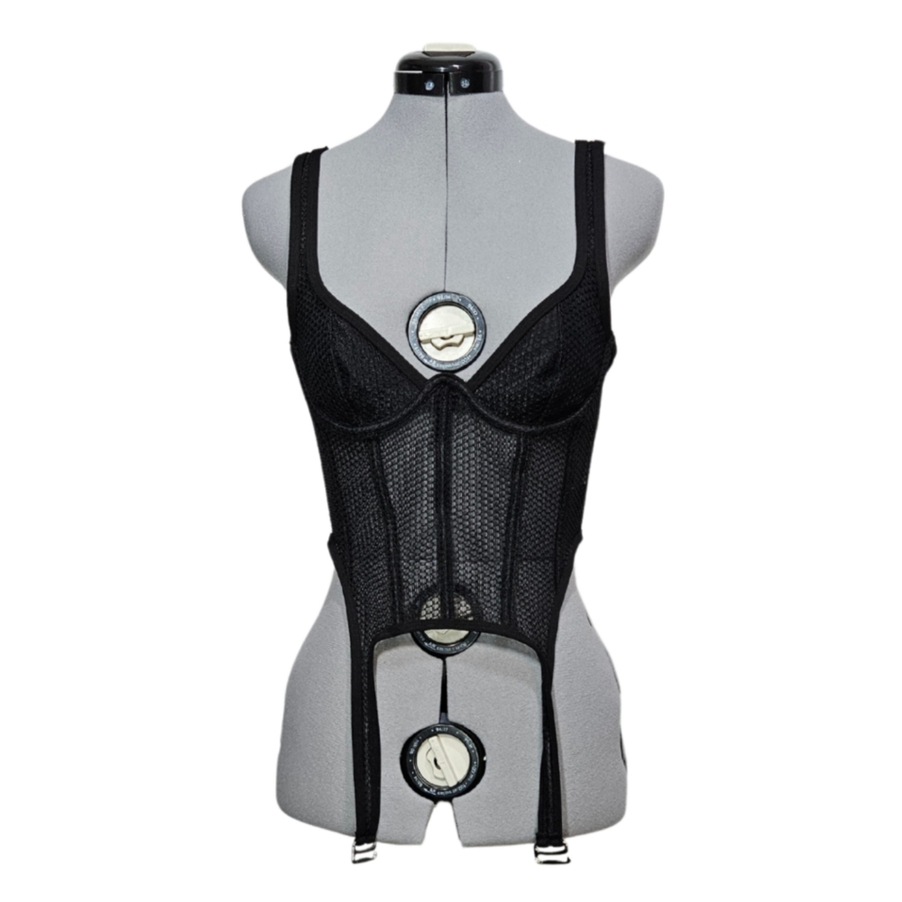 White Fox Women's SIZE S Sexy Lingerie Goth Bustier Corset Top in Black